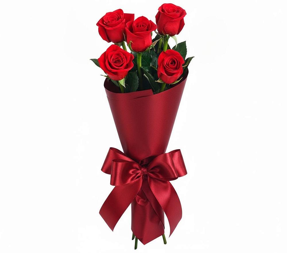 Букет 5 Красных роз Эдлесс Лав в Щедрино