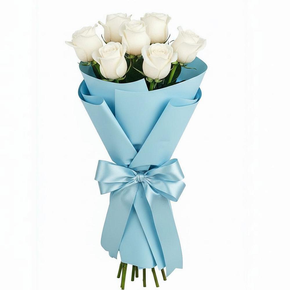 Букет 7 белых роз Проуд в Щедрино