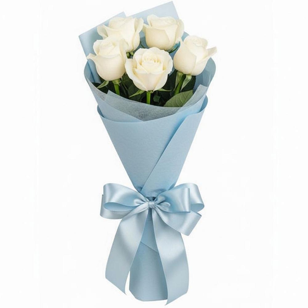 Букет 5 Белых роз Проуд в Щедрино