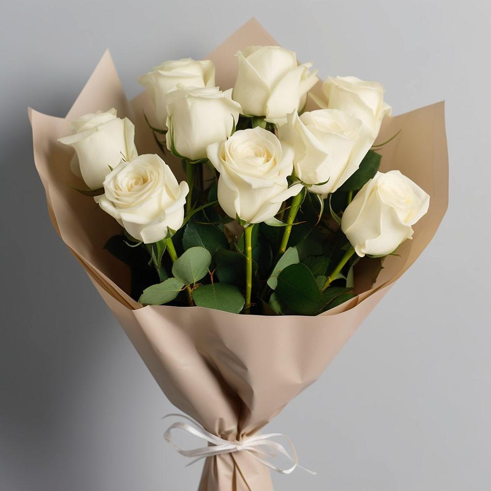 Букет 9 Белых роз Эдлесс Лав в Щедрино