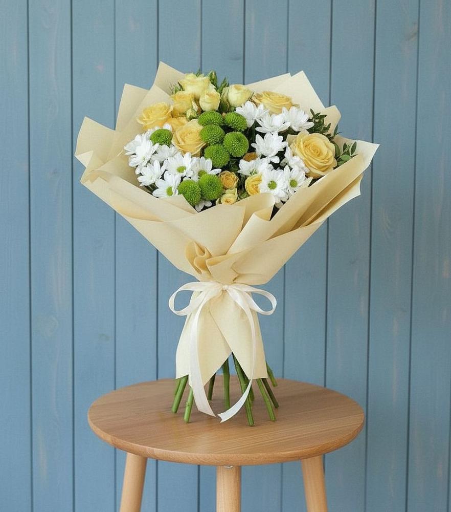 Букет цветов из: Хризантемы и Розы в Щедрино