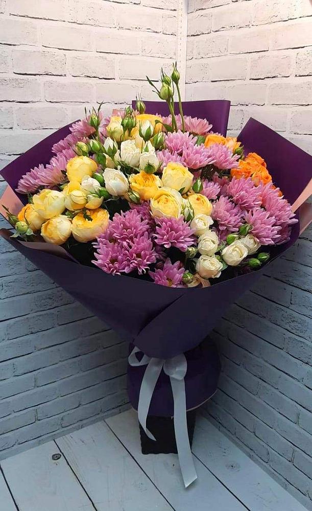 Букет цветов из: Хризантемы и Розы в Щедрино