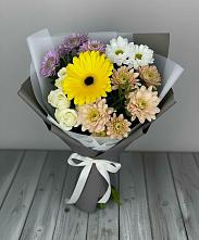 Букет цветов из:  Розы, Герберы и Хризантемы в Щедрино