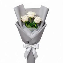 Букет 3 белые розы в Щедрино