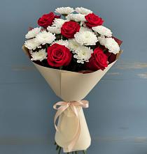 Букет цветов из:  Розы и Хризантемы #REPLACE_PRED# Щедрино