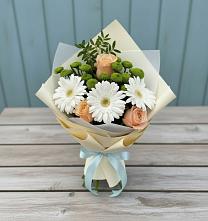 Букет цветов из:  Герберы, Розы и Хризантемы в Щедрино