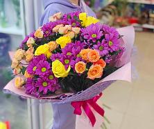 Букет цветов из:  Хризантемы и Розы #REPLACE_PRED# Щедрино