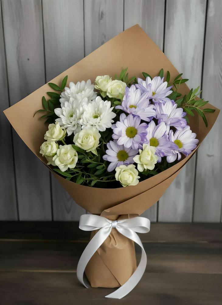 Букет цветов из: Хризантемы и Розы в Щедрино