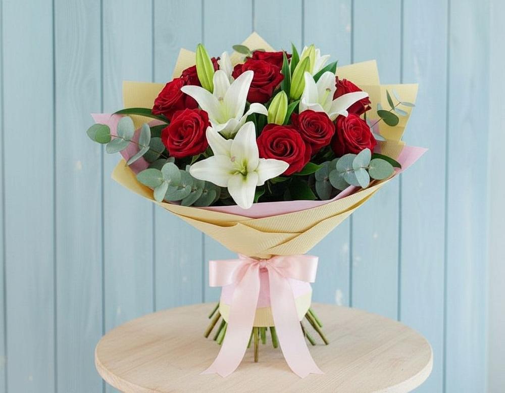 Букет цветов из: Лилии и Розы в Щедрино